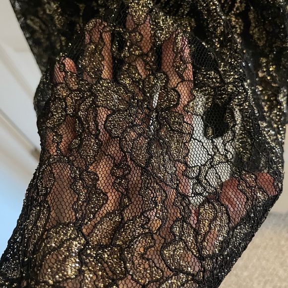 Tommy Hilfiger Black and Gold Floral Dress Size 10 - Picture 7 of 12